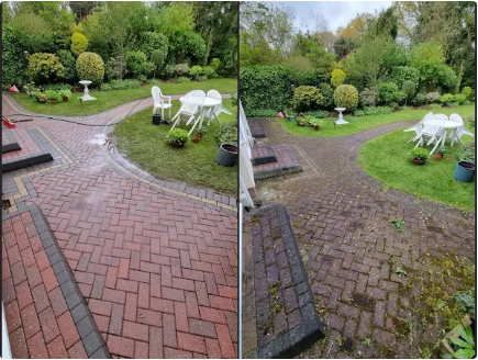 Back garden path pressure washing in Mallow, Cork